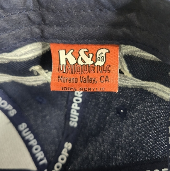 US Air Force Hat Mens Blue Adjustable Strapback Cap Aim High Barbed Wire Stripe - Picture 7 of 10